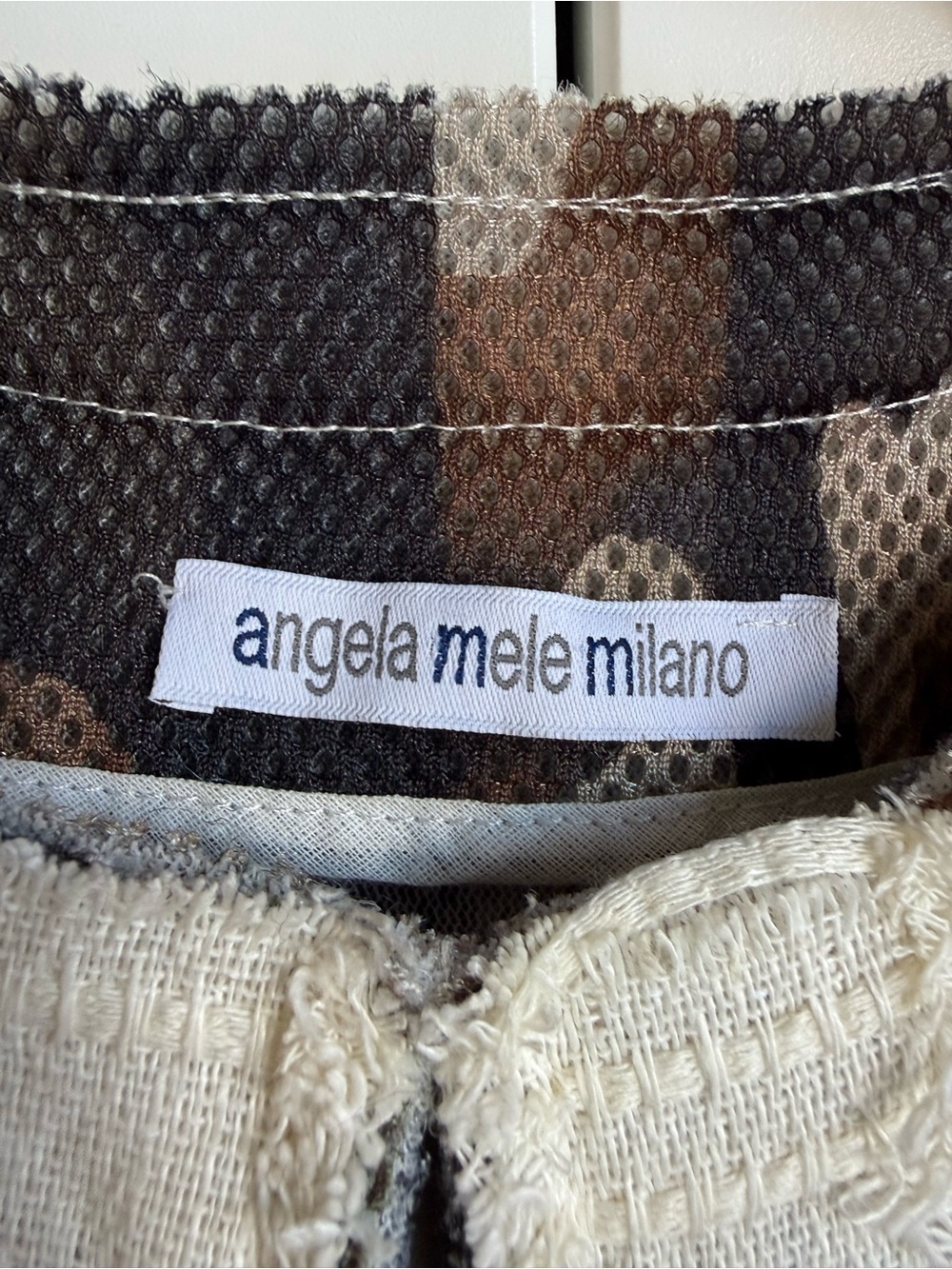 Angela Mele Milano Italian Floral Tweed Cropped Jacket 44/M - Picture 4 of 11